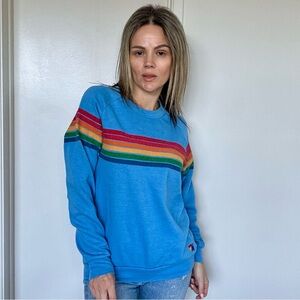 Aviator Nation Adult Unisex 5 Stripe Crew Sweatshirt small